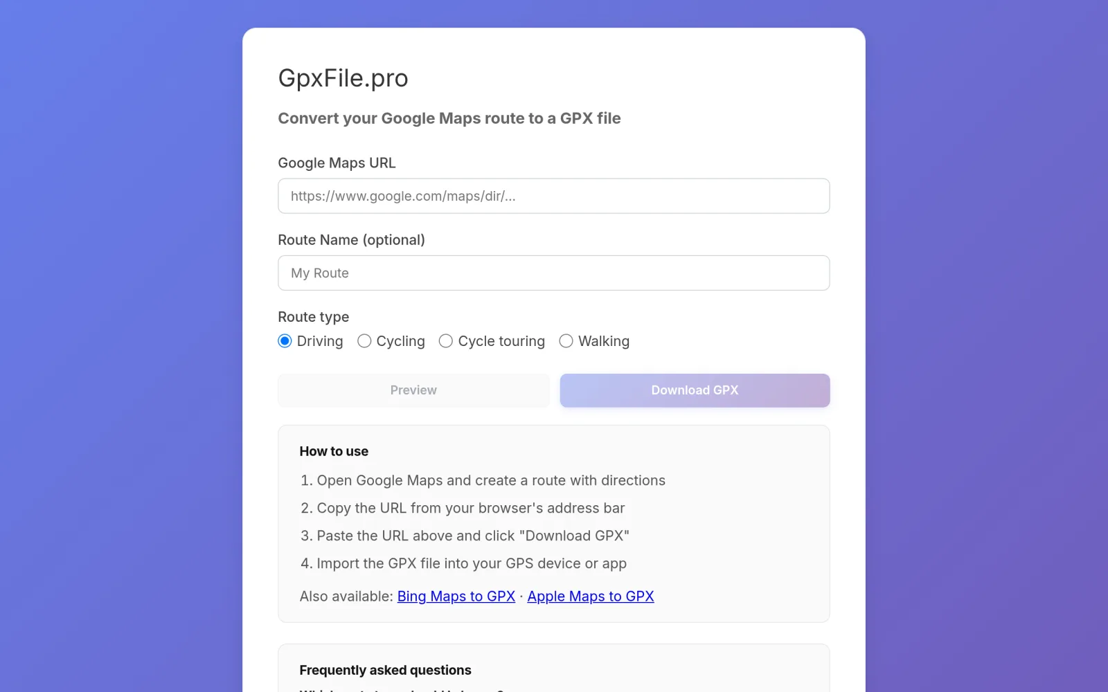 GPX & FIT Tools — Convert, Merge, Split, View & More | GpxFile.pro screenshot