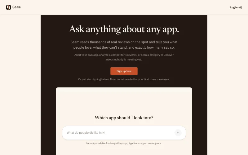 Seam: Ask anything about any app on Google Play. screenshot