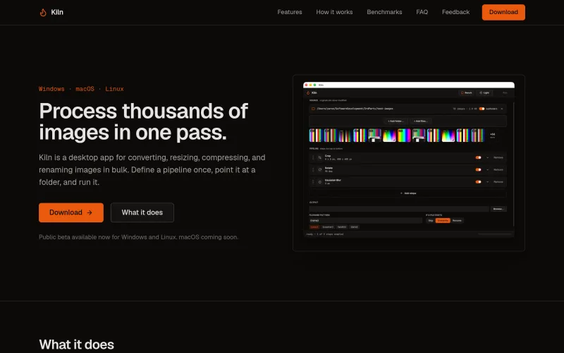 Kiln — batch image processing for the desktop screenshot