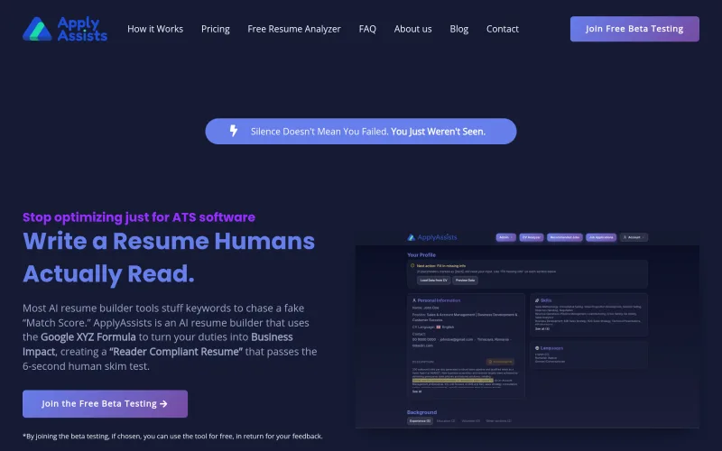 ApplyAssists - AI Resume Builder screenshot