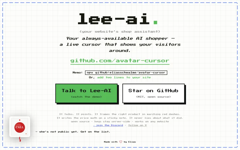lee-ai. (^-^)ノ avatar-cursor screenshot