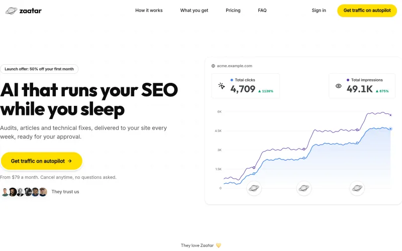 Zaatar · Automate your organic growth screenshot