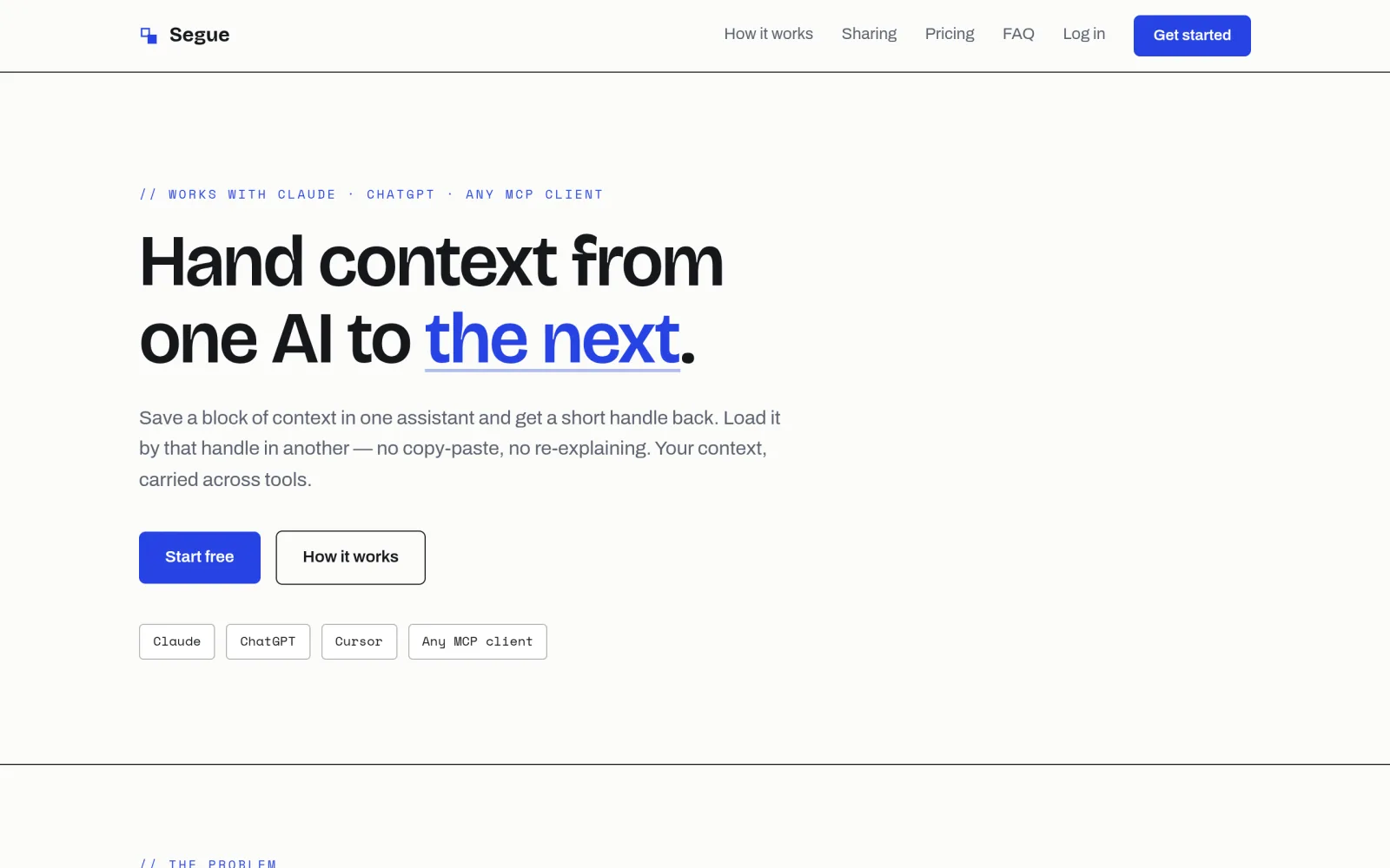 Segue — hand context from one AI to the next screenshot