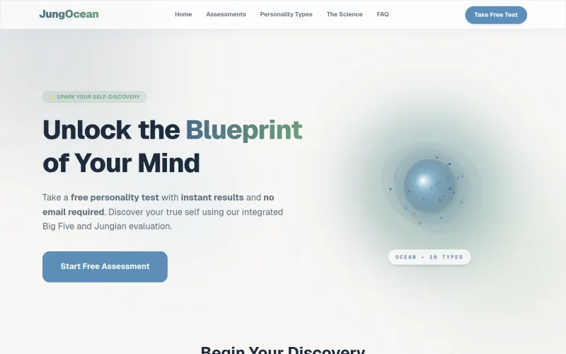 Free Personality Test | Big Five & Jungian Typology screenshot