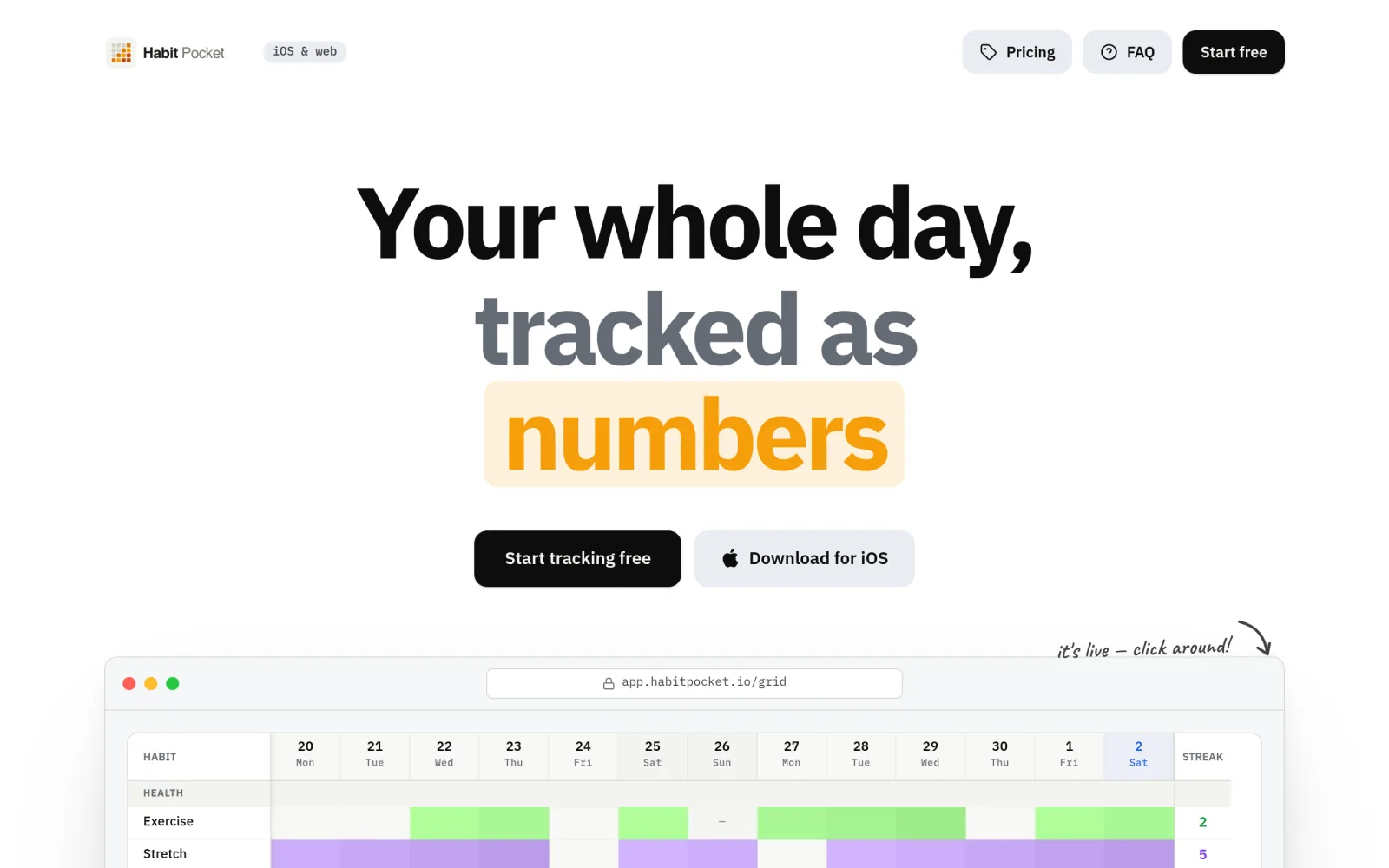 Habit Pocket — your good days aren’t random screenshot