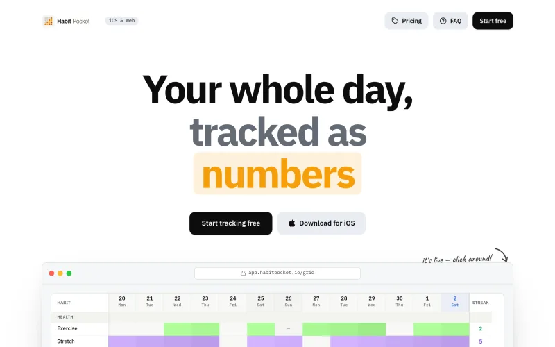 Habit Pocket — your good days aren’t random screenshot