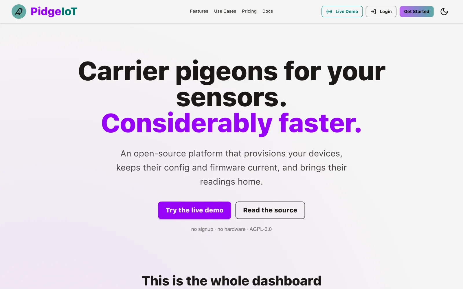 PidgeIoT — Open-Source IoT Device Management screenshot