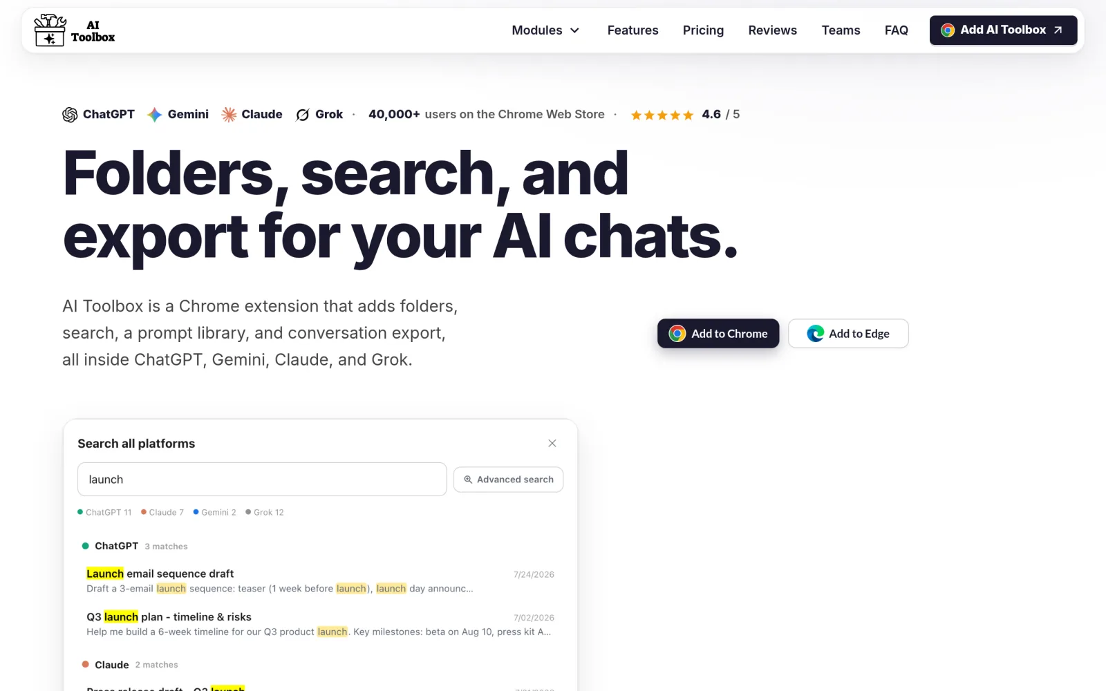 AI Toolbox, One Extension for ChatGPT, Gemini, Claude & Grok screenshot