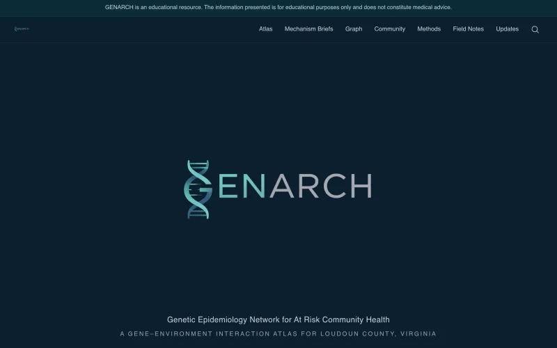 GENARCH — Genetic Epidemiology Atlas screenshot
