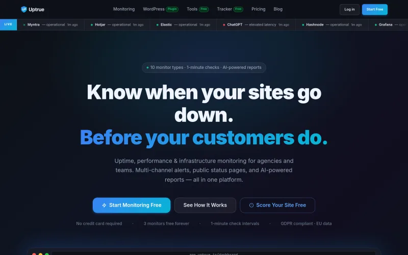 Uptrue screenshot
