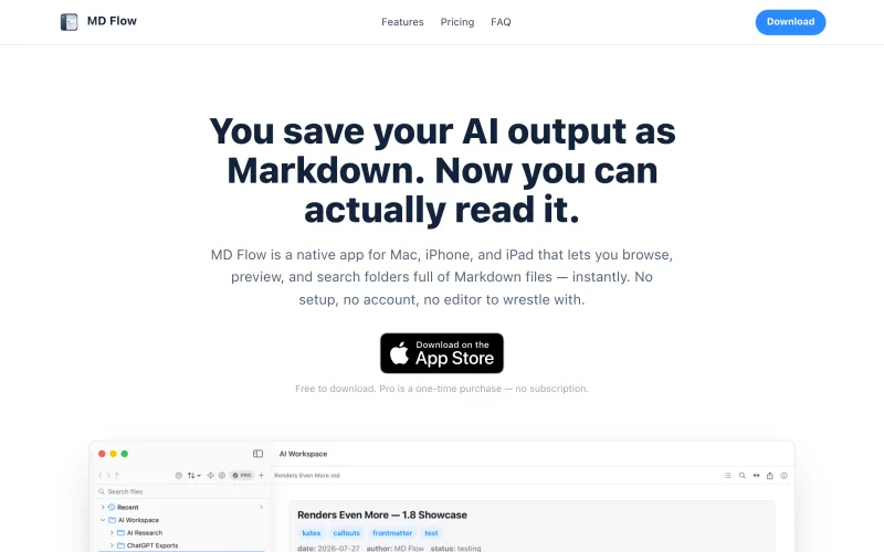 MD Flow — Browse Markdown like files screenshot