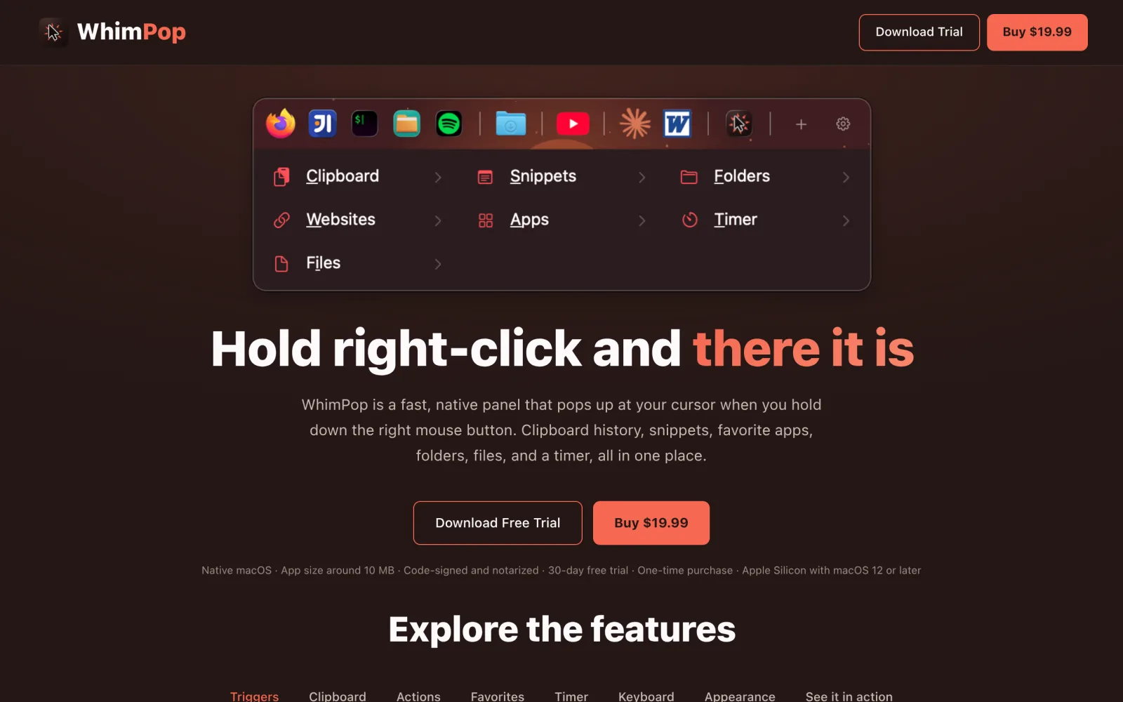 WhimPop - Hold right-click and there it is. screenshot