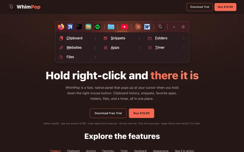 WhimPop - Hold right-click and there it is. screenshot